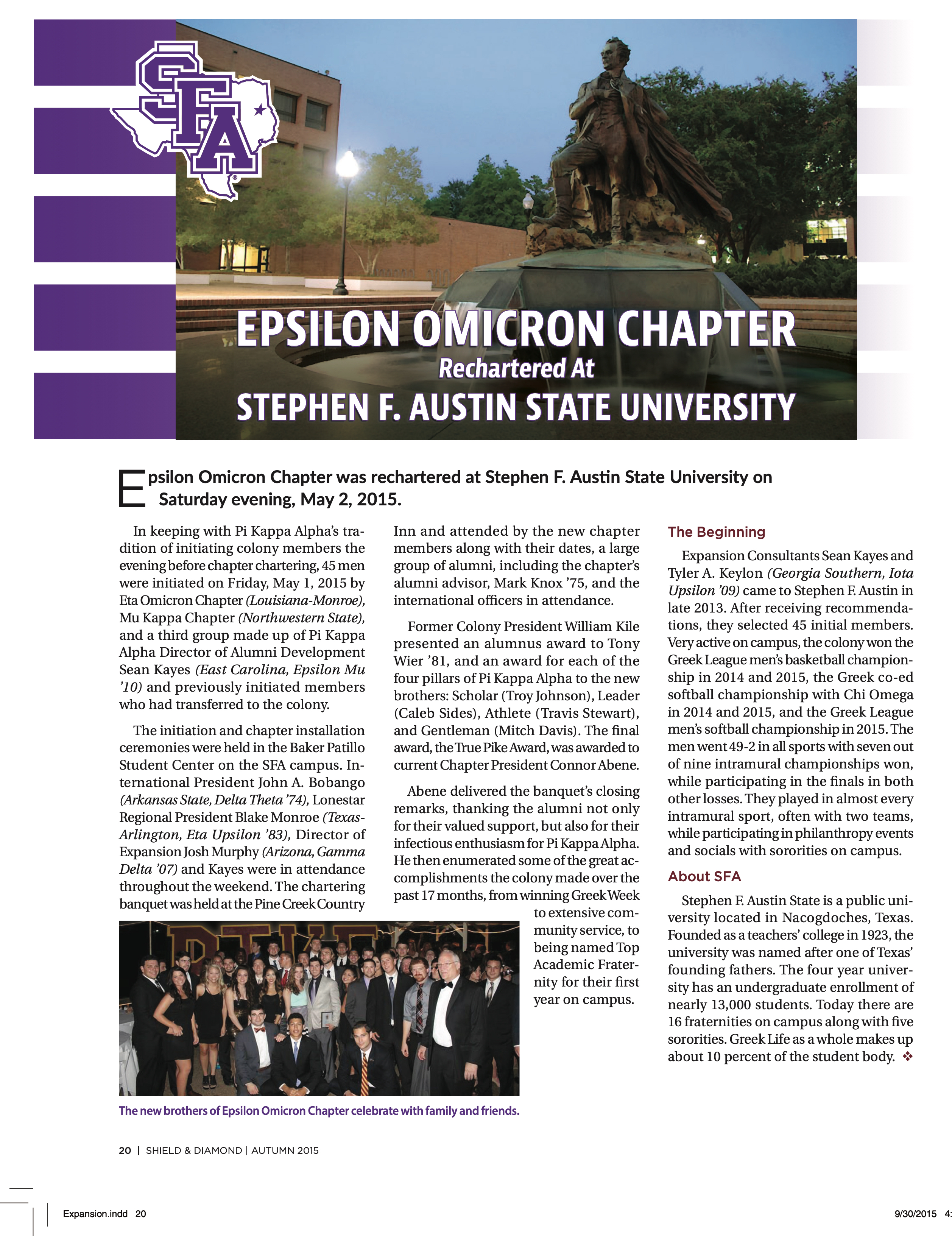 Epsilon Omicron Chapter Rechartered At Stephen F. Austin State University